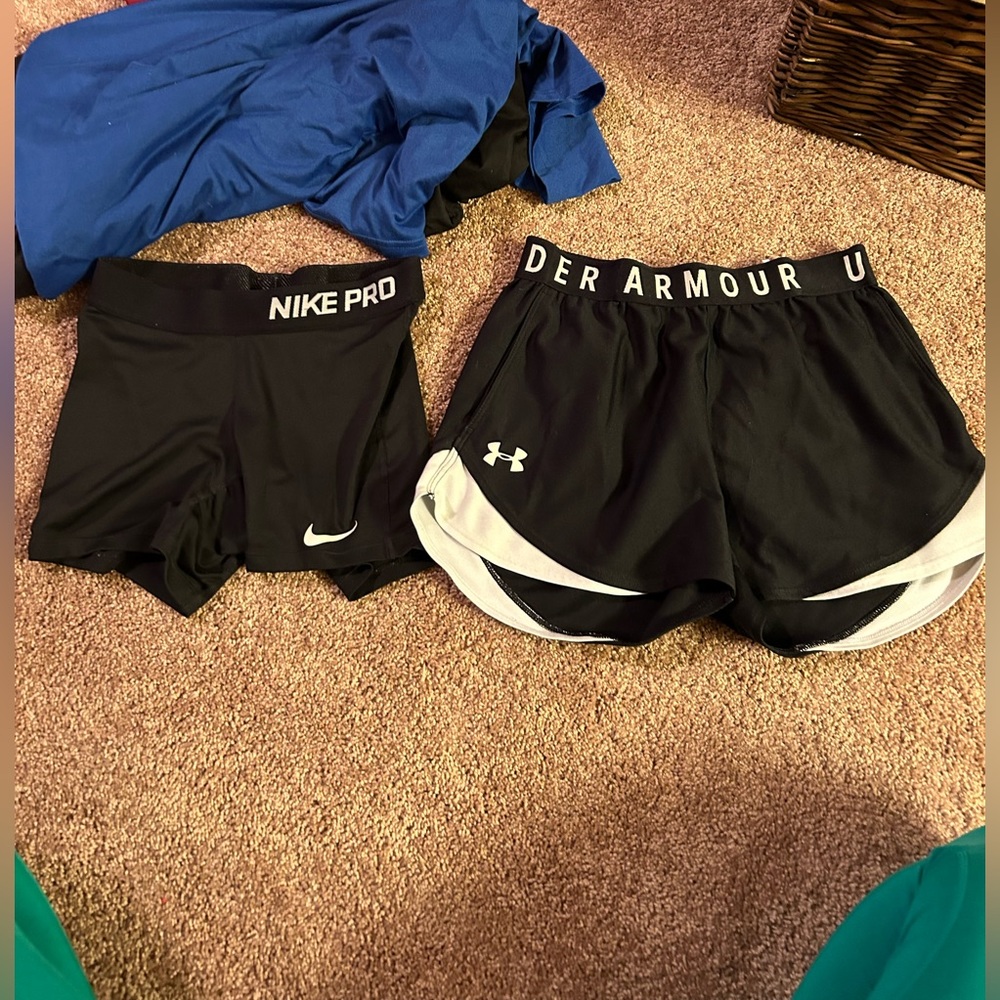 Girls pair of shorts and spandex